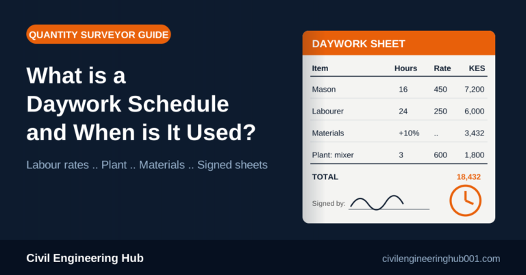 What is a Daywork Schedule and When is It Used? A Kenyan QS Guide
